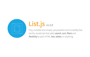 List.js: Search, sort, filter